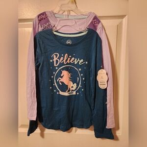 Believe Unicorn Kids Shirt - Blue and Purple 2 Shirt Deal